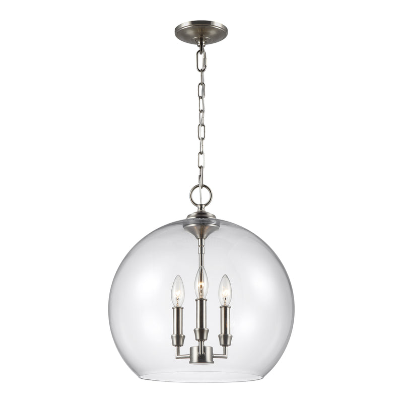 Three Light Pendant<br /><span style="color:#4AB0CE;">Entrega: 4-10 dias en USA</span><br /><span style="color:#4AB0CE;font-size:60%;">PREGUNTE POR ENTREGA EN PANAMA</span><br />Collection: Lawler<br />Finish: Satin Nickel