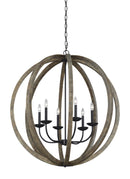Six Light Pendant<br /><span style="color:#4AB0CE;">Entrega: 7-8 semanas en USA</span><br /><span style="color:#4AB0CE;font-size:60%;">PREGUNTE POR ENTREGA EN PANAMA</span><br />Collection: Allier<br />Finish: Weathered Oak Wood / Antique Forged Iron