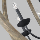 Six Light Pendant<br /><span style="color:#4AB0CE;">Entrega: 4-10 dias en USA</span><br /><span style="color:#4AB0CE;font-size:60%;">PREGUNTE POR ENTREGA EN PANAMA</span><br />Collection: Allier<br />Finish: Weathered Oak Wood / Antique Forged Iron