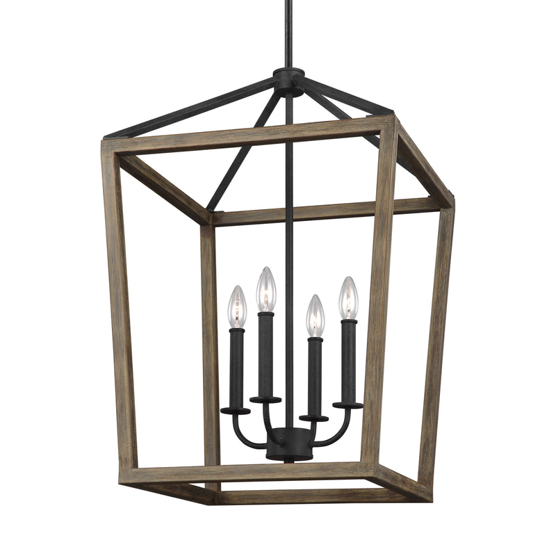 Four Light Chandelier<br /><span style="color:#4AB0CE;">Entrega: 4-10 dias en USA</span><br /><span style="color:#4AB0CE;font-size:60%;">PREGUNTE POR ENTREGA EN PANAMA</span><br />Collection: Gannet<br />Finish: Weathered Oak Wood / Antique Forged Iron