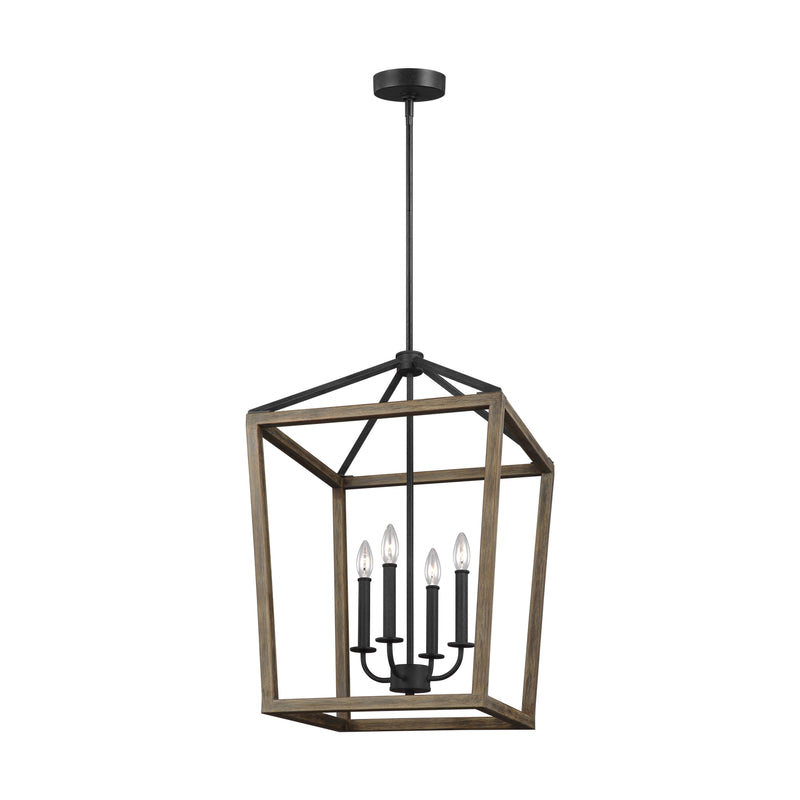 Four Light Chandelier<br /><span style="color:#4AB0CE;">Entrega: 4-10 dias en USA</span><br /><span style="color:#4AB0CE;font-size:60%;">PREGUNTE POR ENTREGA EN PANAMA</span><br />Collection: Gannet<br />Finish: Weathered Oak Wood / Antique Forged Iron