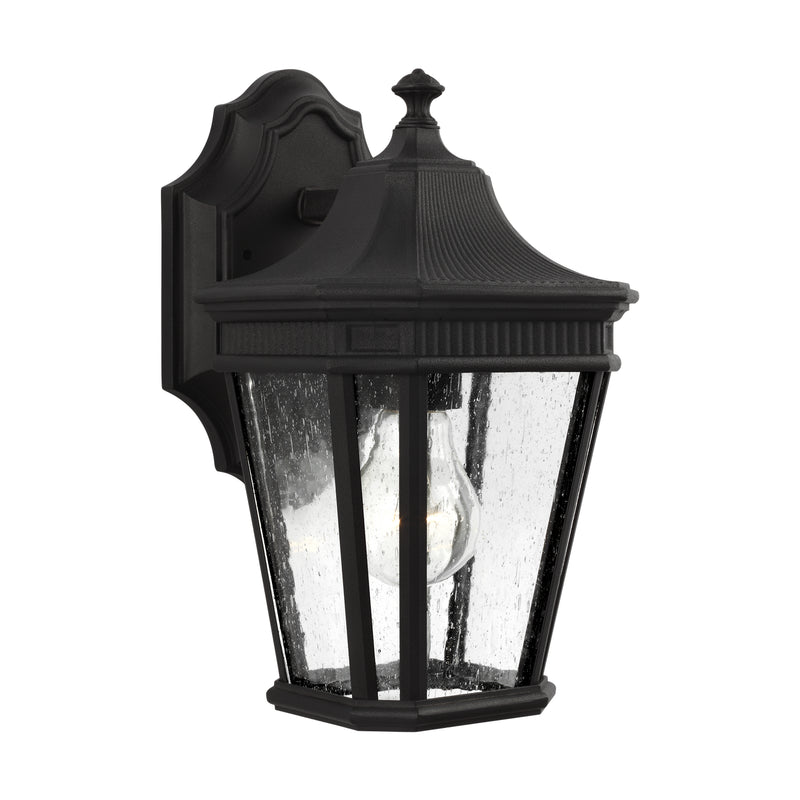 One Light Outdoor Wall Lantern<br /><span style="color:#4AB0CE;">Entrega: 4-10 dias en USA</span><br /><span style="color:#4AB0CE;font-size:60%;">PREGUNTE POR ENTREGA EN PANAMA</span><br />Collection: Cotswold Lane<br />Finish: Black