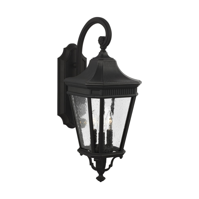 Three Light Outdoor Wall Lantern<br /><span style="color:#4AB0CE;">Entrega: 4-10 dias en USA</span><br /><span style="color:#4AB0CE;font-size:60%;">PREGUNTE POR ENTREGA EN PANAMA</span><br />Collection: Cotswold Lane<br />Finish: Black