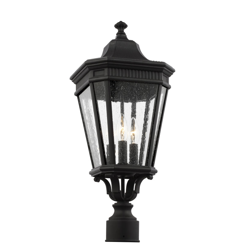 Three Light Outdoor Post Lantern<br /><span style="color:#4AB0CE;">Entrega: 4-10 dias en USA</span><br /><span style="color:#4AB0CE;font-size:60%;">PREGUNTE POR ENTREGA EN PANAMA</span><br />Collection: Cotswold Lane<br />Finish: Black