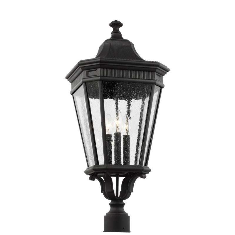 Three Light Outdoor Post Lantern<br /><span style="color:#4AB0CE;">Entrega: 4-10 dias en USA</span><br /><span style="color:#4AB0CE;font-size:60%;">PREGUNTE POR ENTREGA EN PANAMA</span><br />Collection: Cotswold Lane<br />Finish: Black