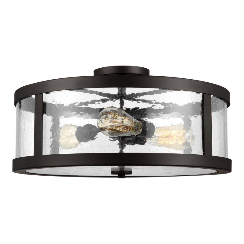 Three Light Semi-Flush Mount<br /><span style="color:#4AB0CE;">Entrega: 4-10 dias en USA</span><br /><span style="color:#4AB0CE;font-size:60%;">PREGUNTE POR ENTREGA EN PANAMA</span><br />Collection: Harrow<br />Finish: Oil Rubbed Bronze