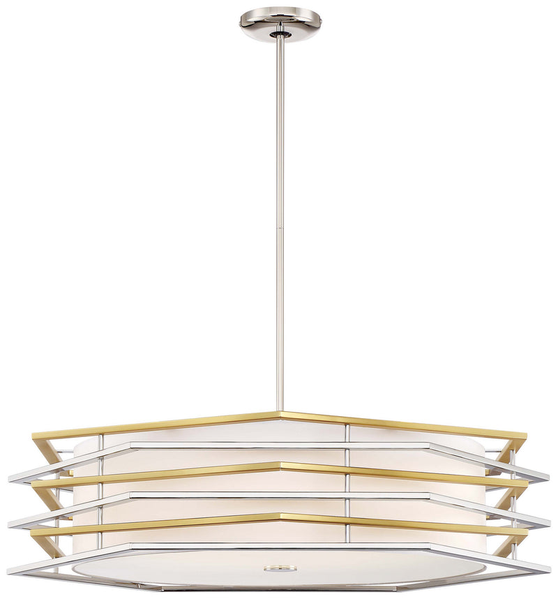 George Kovacs - P1073-657-L - LED Pendant - Levels - Polished Nickel W/Honey Gold