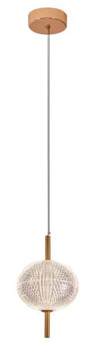 Lámpara Colgante Decorativa Con Luz Led 6W Acabado Golden/ Aluminio Acrílico.