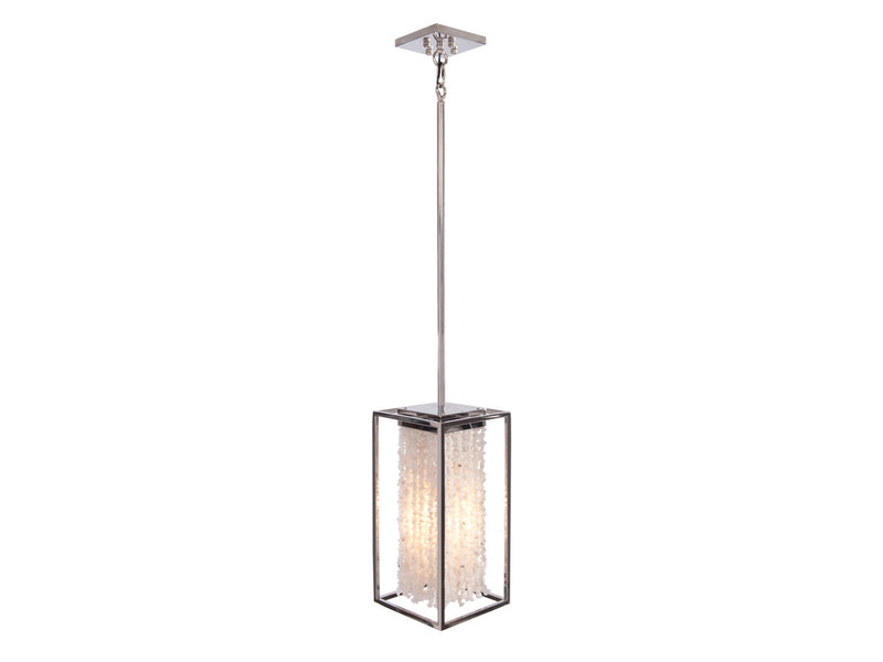 Avenue Lighting - HF9001-SLV - One Light Pendant - Soho - Polished Nickel Silver / Moon Rock Gem Nuggets