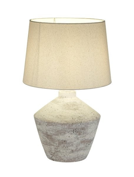 LÁMPARA DE MESA DECORATIVA 1XE27- 40W, 110-240V, 50-60HZ, GRADO DE PROTECCION IP20, ACABADO GRIS + BLANCO.