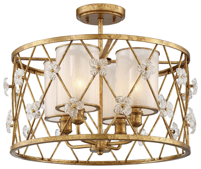 Metropolitan - N6565-596 - Four Light Semi Flush Mount - Victoria Park - Elara Gold