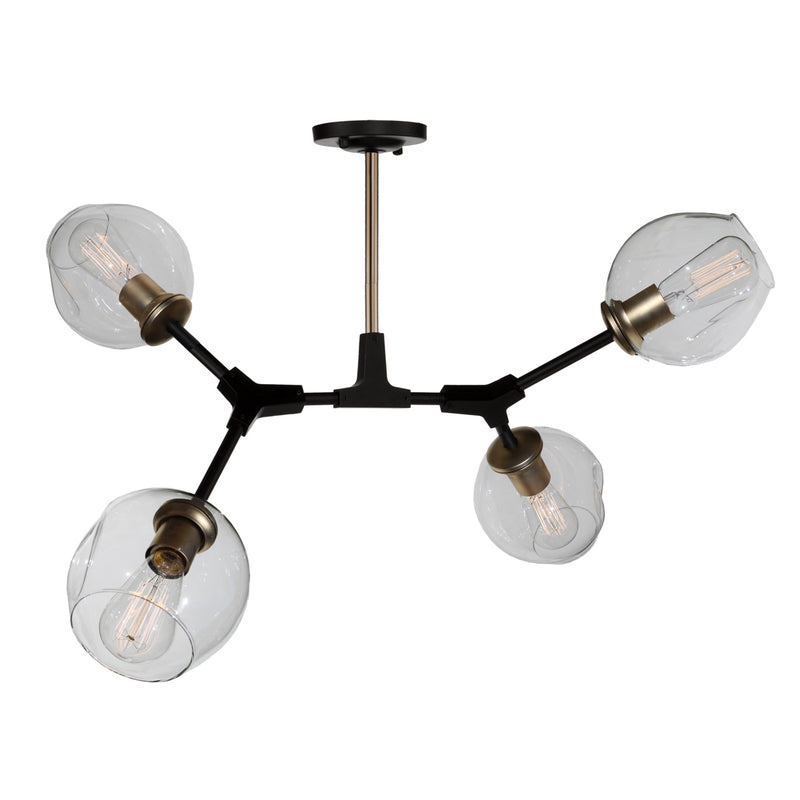 Artcraft Canada - JA14024VB - Four Light Semi Flush Mount - Organic - Vintage Brass