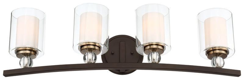 Minka-Lavery - 3080-416 - Four Light Bath - Studio 5 - Painted Bronze w/Natural Brushed Brass