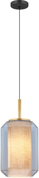 Lámpara Colgante Decorativa 1Xe27-40W Acabado Negro + Dorado.