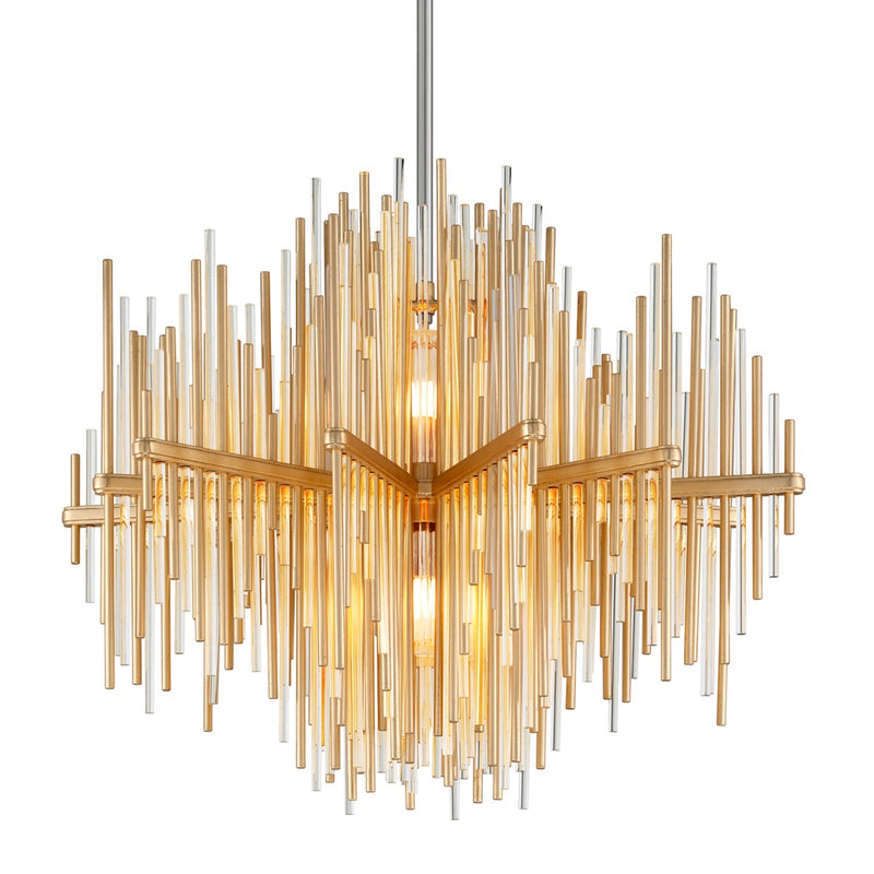 Corbett Lighting - 238-42-GL/SS - Two Light Chandelier - Theory - Gold Leaf W Polished Stainless