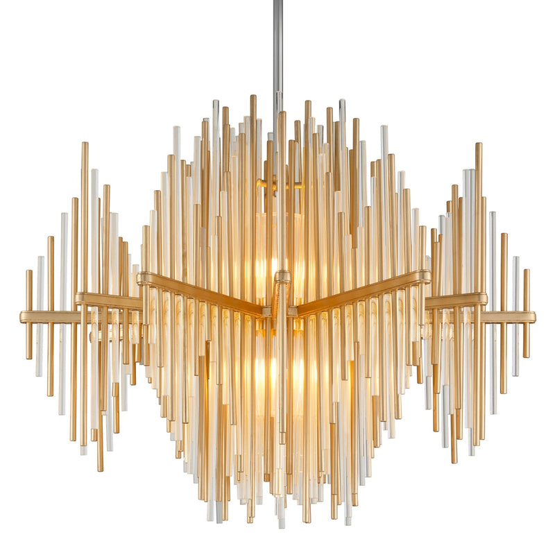 Corbett Lighting - 238-43-GL/SS - Two Light Chandelier - Theory - Gold Leaf/Stainless Steel