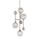 Corbett Lighting - 241-44 - Four Light Pendant - Majorette - Silver Leaf W Polished Chrome