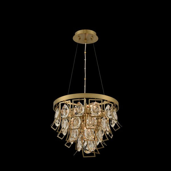 Allegri - 031950-039-FR001 - Four Light Pendant - Carmella - Brushed Brass