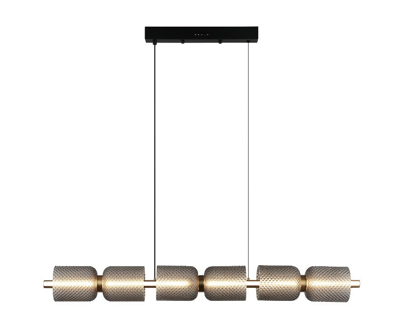 LÁMPARA DE TECHO COLGANTE  DECORATIVA LED 32W, INTERRUPTOR PARA ELEGIR TONALIDAD DE LUZ CCT: 30K 40K 60K , 110-240V, 50-60HZ, GRADO DE PROTECCION IP20, ACABADO NEGRO + BRASS.