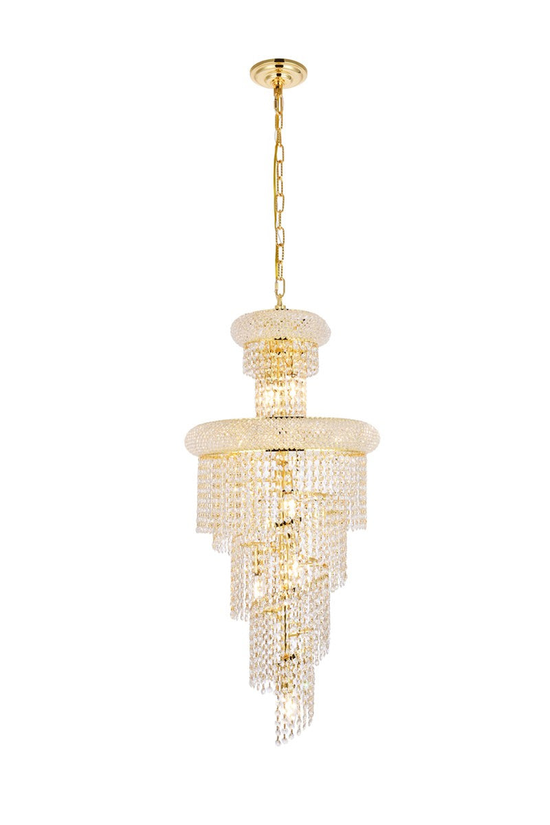 Elegant Lighting - V1800SR16G/RC - Ten Light Pendant - Spiral - Gold