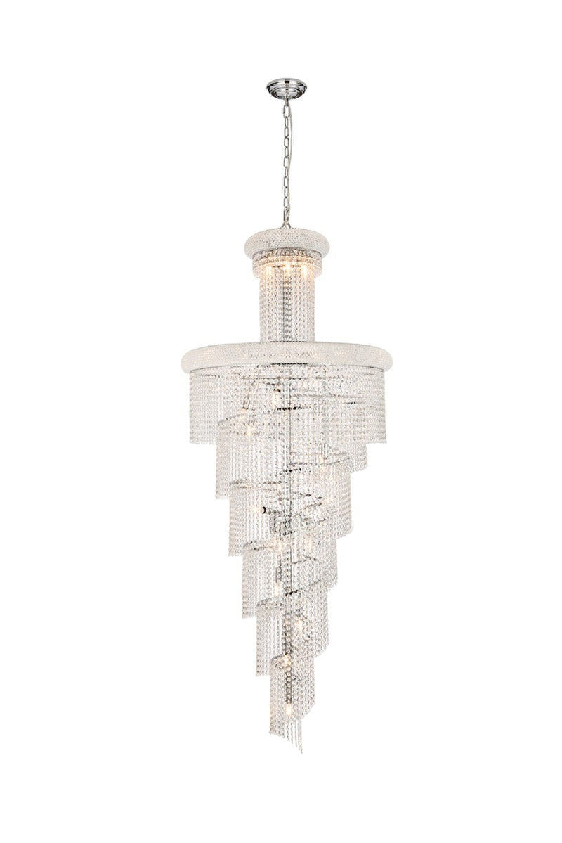 Elegant Lighting - V1800SR30C/RC - 28 Light Chandelier - Spiral - Chrome