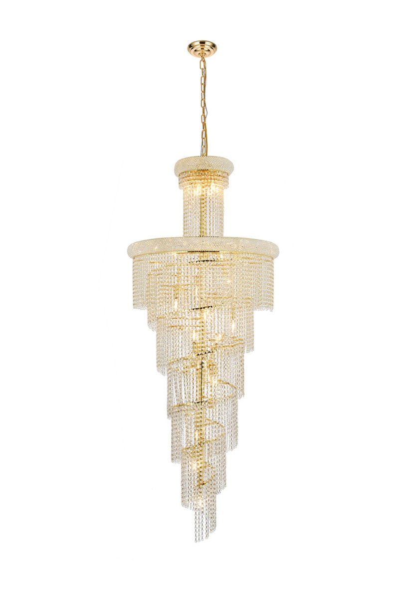 Elegant Lighting - V1800SR30G/RC - 28 Light Chandelier - Spiral - Gold