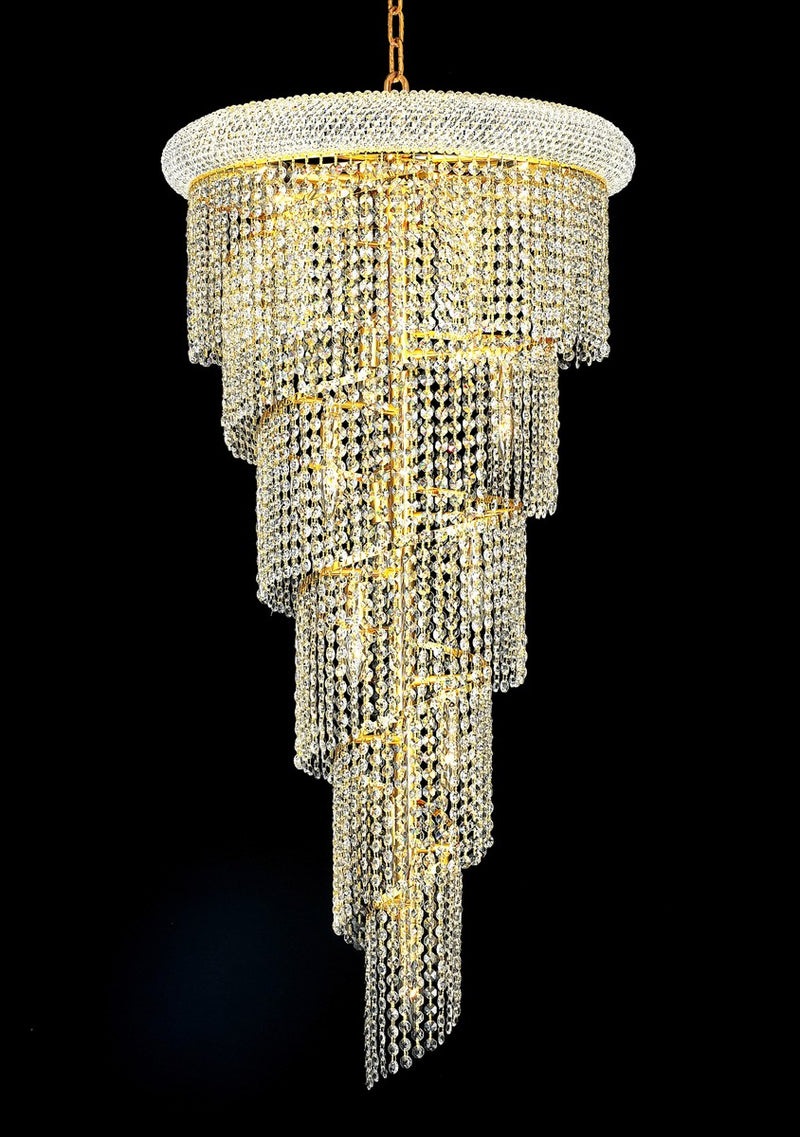 Elegant Lighting - V1801SR22G/RC - 18 Light Chandelier - Spiral - Gold