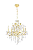 Elegant Lighting - V2015D24G/RC - Six Light Chandelier - St. Francis - Gold