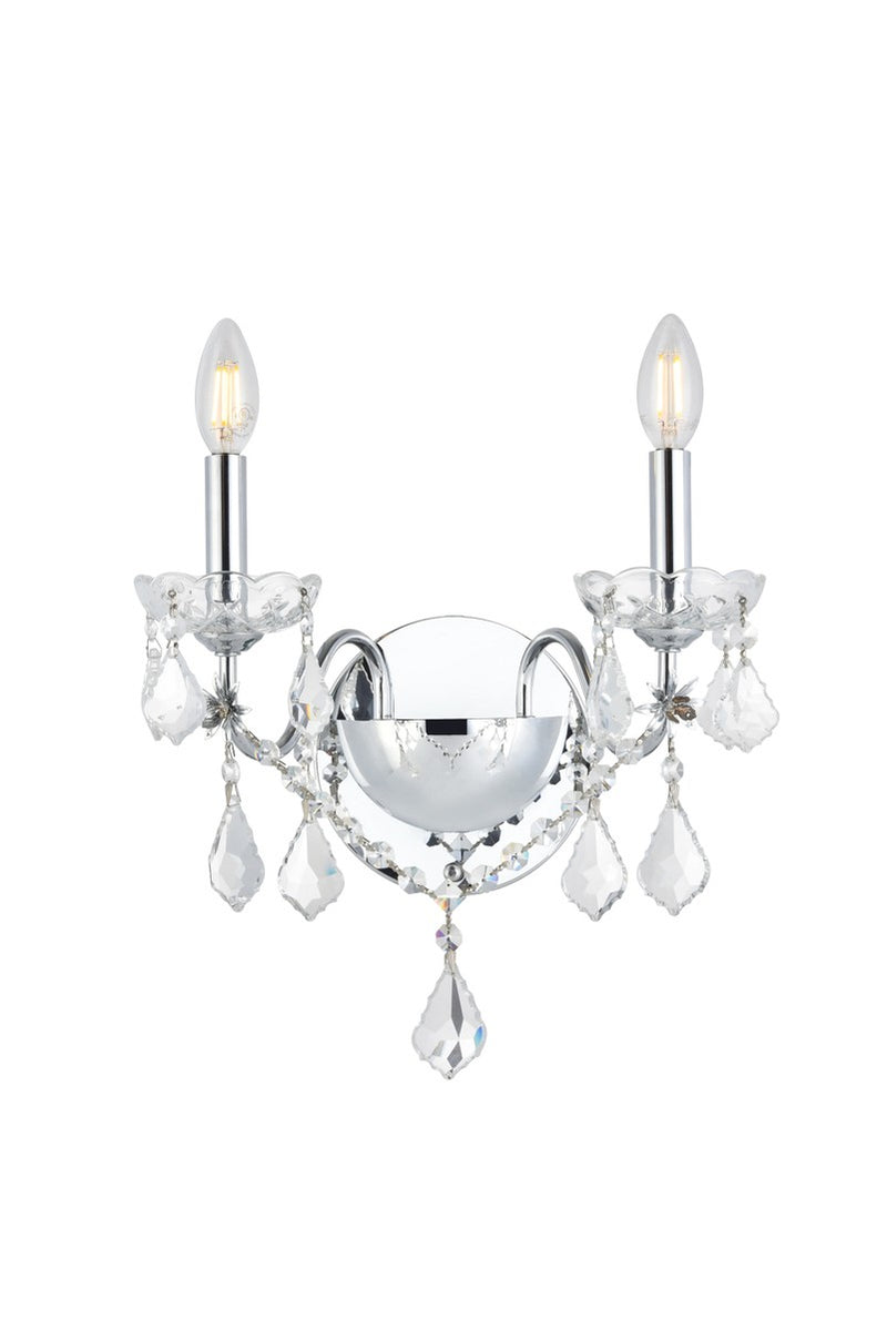 Elegant Lighting - V2015W2C/RC - Two Light Wall Sconce - St. Francis - Chrome