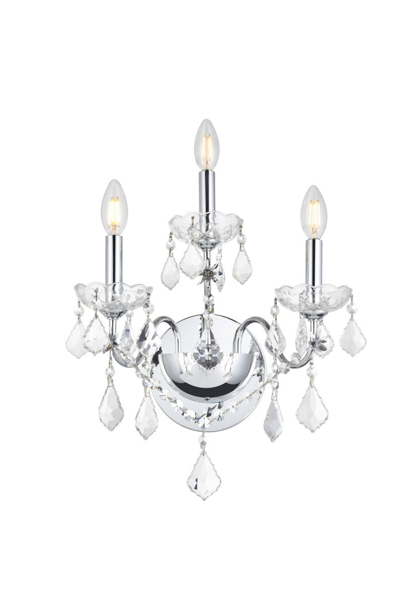 Elegant Lighting - V2015W3C/RC - Three Light Wall Sconce - St. Francis - Chrome