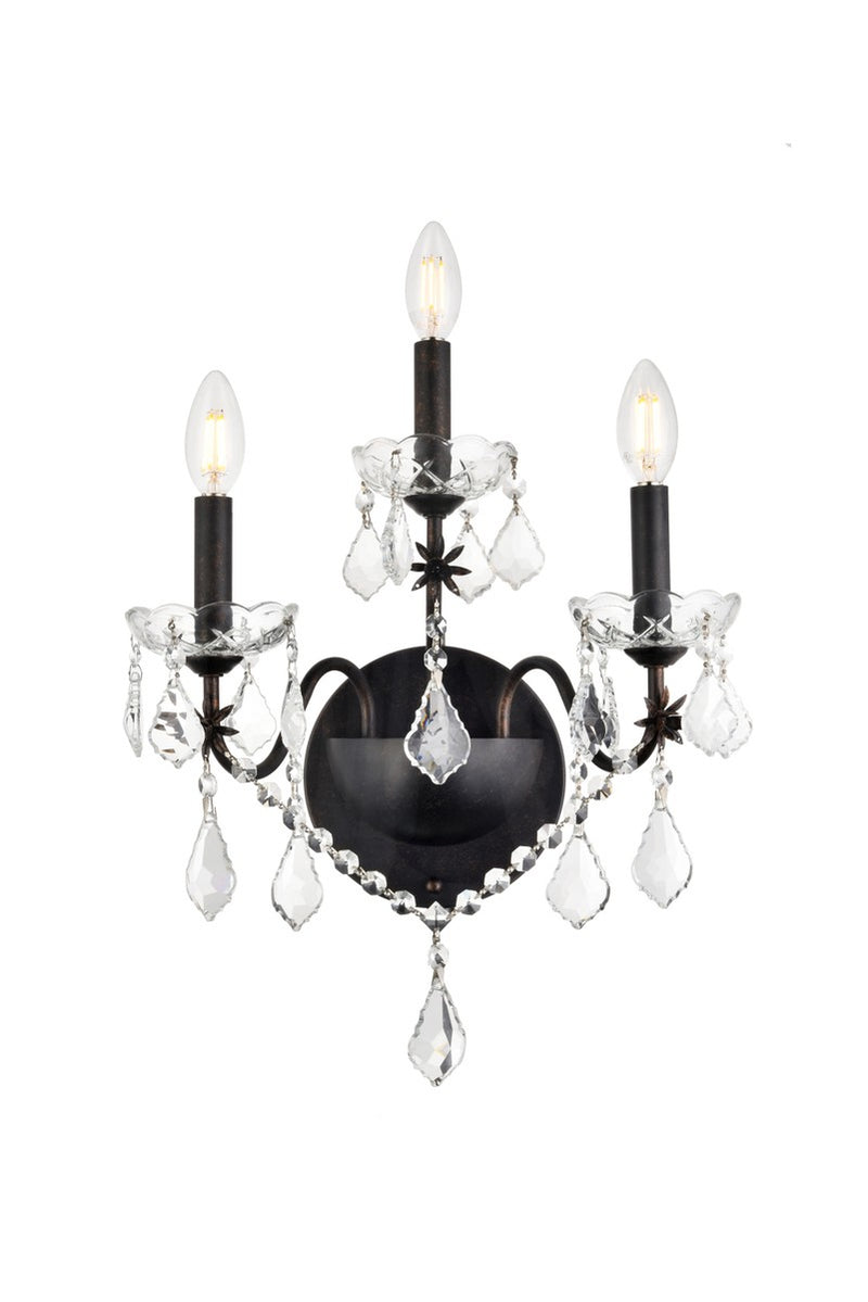 Elegant Lighting - V2015W3DB/RC - Three Light Wall Sconce - St. Francis - Dark Bronze