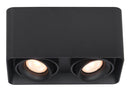 LÁMPARA SPOT SUPERFICIAL CUADRADA 2XGU10-50W, 110-240V, 50-60HZ, GRADO DE PROTECCION IP20.