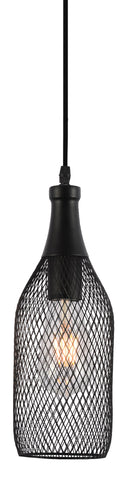 LAMPARA COLGANTE MARCA HOME DELIGHT 1XE27-40W NO INCLUI. METAL NEGRO MATE D-105MM H-300+1000MM