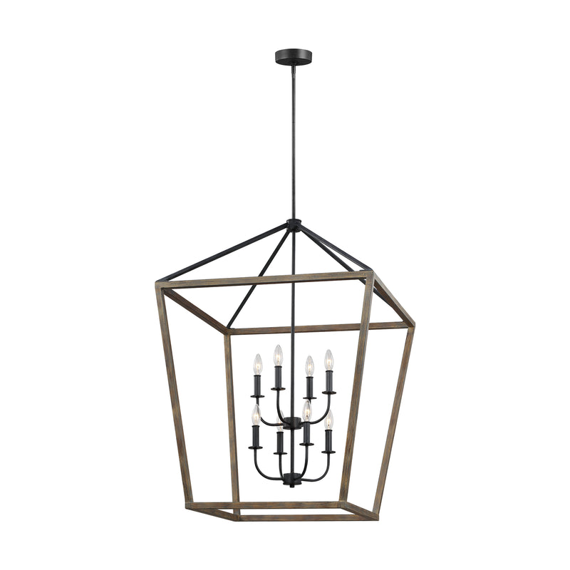 Eight Light Chandelier<br /><span style="color:#4AB0CE;">Entrega: 4-10 dias en USA</span><br /><span style="color:#4AB0CE;font-size:60%;">PREGUNTE POR ENTREGA EN PANAMA</span><br />Collection: Gannet<br />Finish: Weathered Oak Wood / Antique Forged Iron