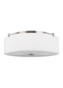 Generation Lighting - FM312BS - Three Light Flush Mount - Sunset Drive - Brushed Steel