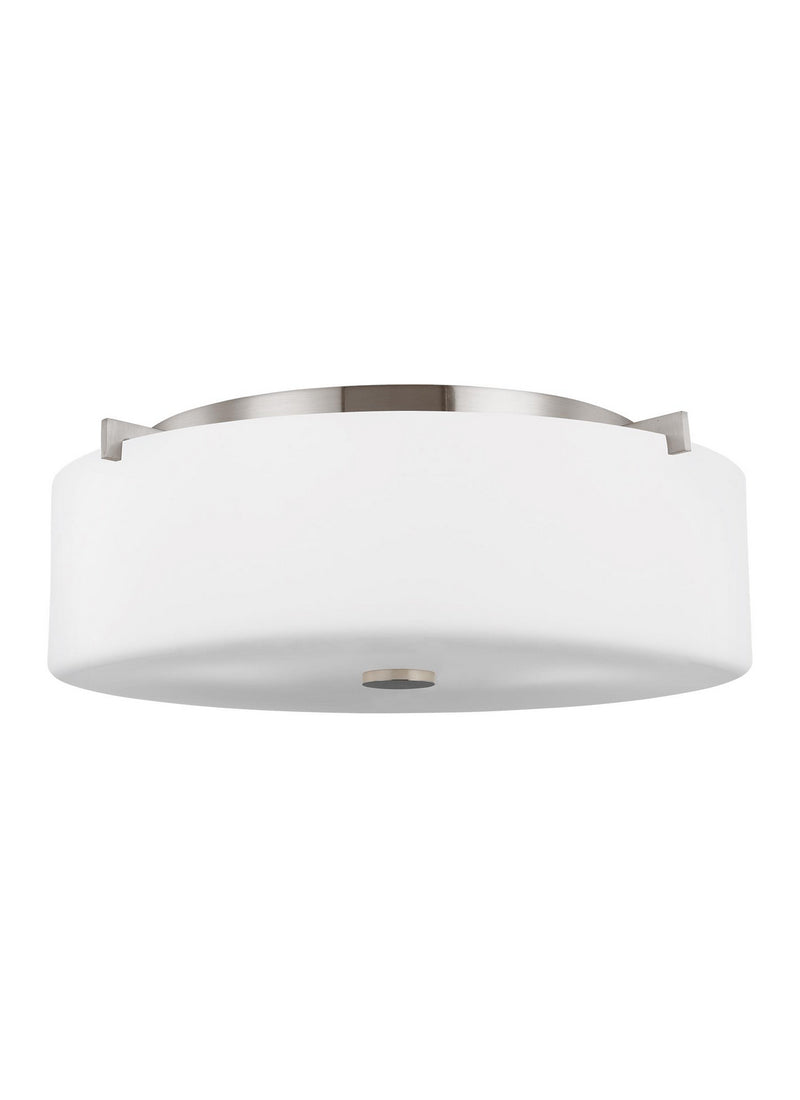 Generation Lighting - FM312BS - Three Light Flush Mount - Sunset Drive - Brushed Steel
