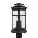 Three Light Outdoor Post Lantern<br /><span style="color:#4AB0CE;">Entrega: 4-10 dias en USA</span><br /><span style="color:#4AB0CE;font-size:60%;">PREGUNTE POR ENTREGA EN PANAMA</span><br />Collection: Newport<br />Finish: Antique Bronze