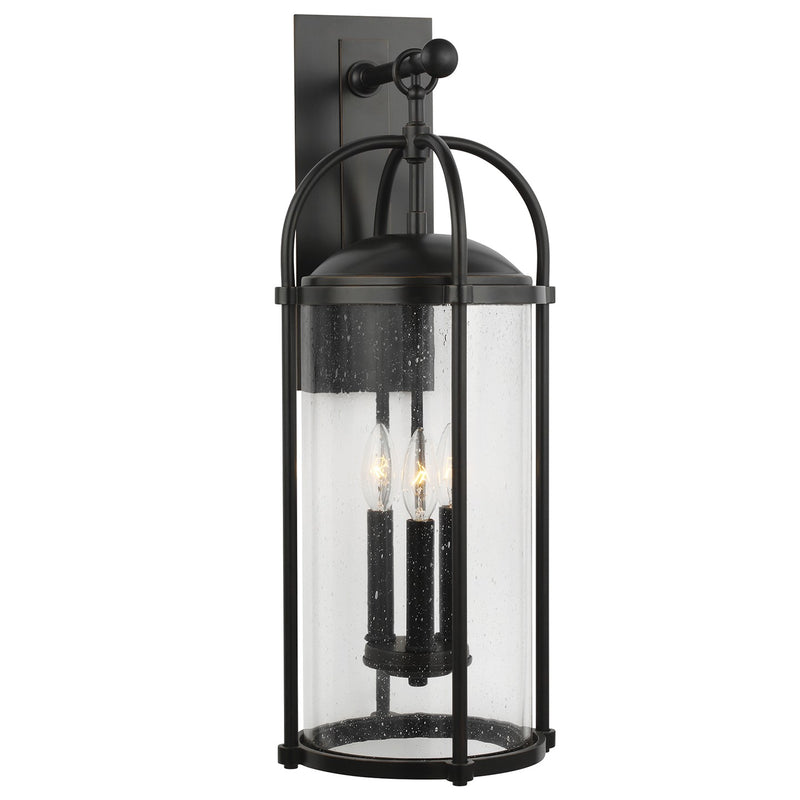 Three Light Outdoor Wall Lantern<br /><span style="color:#4AB0CE;">Entrega: 11-12 semanas en USA</span><br /><span style="color:#4AB0CE;font-size:60%;">PREGUNTE POR ENTREGA EN PANAMA</span><br />Collection: Dakota<br />Finish: Espresso