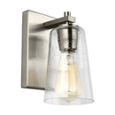 One Light Wall Sconce<br /><span style="color:#4AB0CE;">Entrega: 4-10 dias en USA</span><br /><span style="color:#4AB0CE;font-size:60%;">PREGUNTE POR ENTREGA EN PANAMA</span><br />Collection: Mercer<br />Finish: Satin Nickel