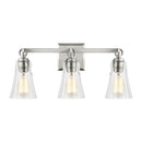 Three Light Vanity<br /><span style="color:#4AB0CE;">Entrega: 4-10 dias en USA</span><br /><span style="color:#4AB0CE;font-size:60%;">PREGUNTE POR ENTREGA EN PANAMA</span><br />Collection: Monterro<br />Finish: Satin Nickel