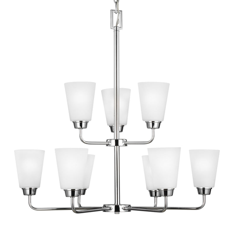 Generation Lighting - 3115209EN3-05 - Nine Light Chandelier - Kerrville - Chrome