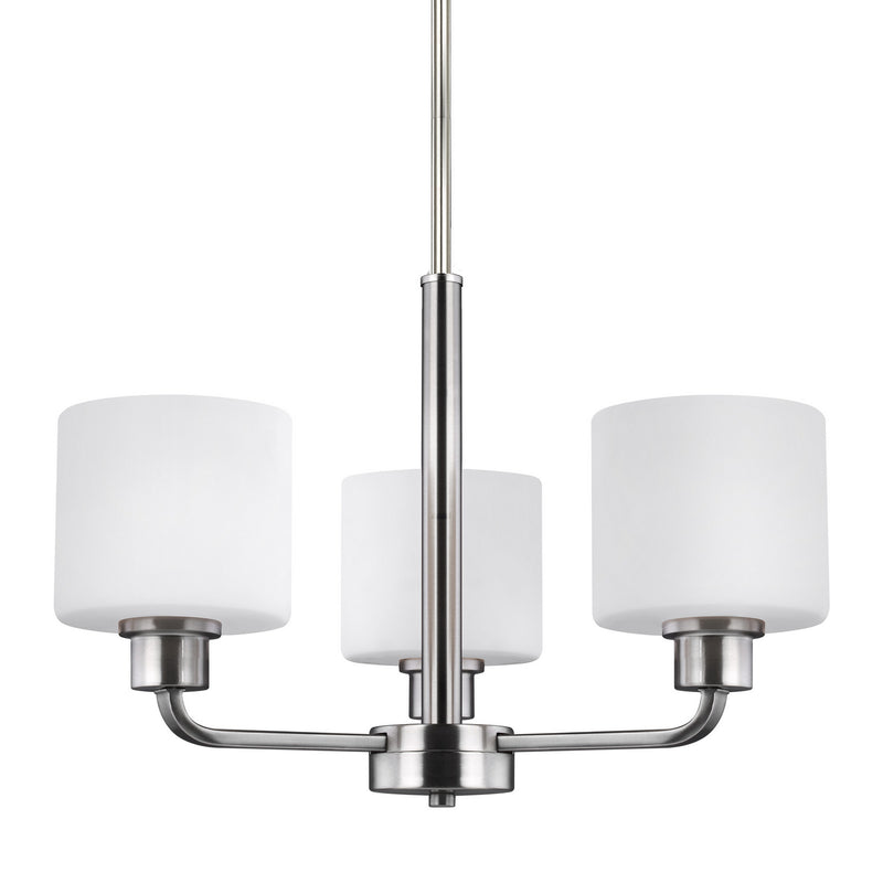 Generation Lighting - 3128803-962 - Three Light Chandelier - Canfield - Brushed Nickel