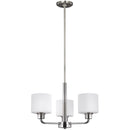 Three Light Chandelier<br /><span style="color:#4AB0CE;">Entrega: 4-10 dias en USA</span><br /><span style="color:#4AB0CE;font-size:60%;">PREGUNTE POR ENTREGA EN PANAMA</span><br />Collection: Canfield<br />Finish: Brushed Nickel