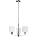Three Light Chandelier<br /><span style="color:#4AB0CE;">Entrega: 4-10 dias en USA</span><br /><span style="color:#4AB0CE;font-size:60%;">PREGUNTE POR ENTREGA EN PANAMA</span><br />Collection: Canfield<br />Finish: Brushed Nickel