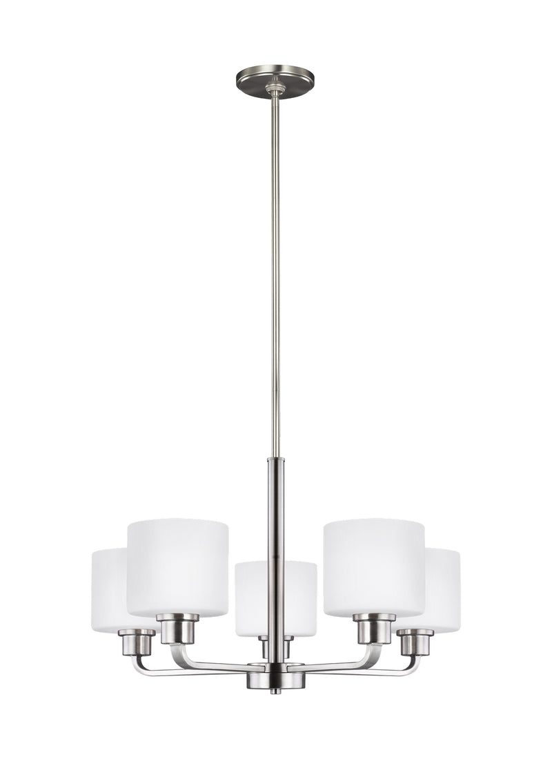 Five Light Chandelier<br /><span style="color:#4AB0CE;">Entrega: 4-10 dias en USA</span><br /><span style="color:#4AB0CE;font-size:60%;">PREGUNTE POR ENTREGA EN PANAMA</span><br />Collection: Canfield<br />Finish: Brushed Nickel