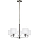 Five Light Chandelier<br /><span style="color:#4AB0CE;">Entrega: 4-10 dias en USA</span><br /><span style="color:#4AB0CE;font-size:60%;">PREGUNTE POR ENTREGA EN PANAMA</span><br />Collection: Canfield<br />Finish: Brushed Nickel