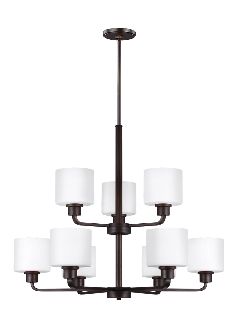 Nine Light Chandelier<br /><span style="color:#4AB0CE;">Entrega: 4-10 dias en USA</span><br /><span style="color:#4AB0CE;font-size:60%;">PREGUNTE POR ENTREGA EN PANAMA</span><br />Collection: Canfield<br />Finish: Bronze