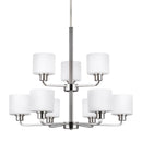 Generation Lighting - 3128809-962 - Nine Light Chandelier - Canfield - Brushed Nickel