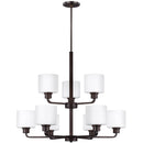 Nine Light Chandelier<br /><span style="color:#4AB0CE;">Entrega: 4-10 dias en USA</span><br /><span style="color:#4AB0CE;font-size:60%;">PREGUNTE POR ENTREGA EN PANAMA</span><br />Collection: Canfield<br />Finish: Bronze
