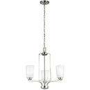 Three Light Chandelier<br /><span style="color:#4AB0CE;">Entrega: 4-10 dias en USA</span><br /><span style="color:#4AB0CE;font-size:60%;">PREGUNTE POR ENTREGA EN PANAMA</span><br />Collection: Franport<br />Finish: Brushed Nickel